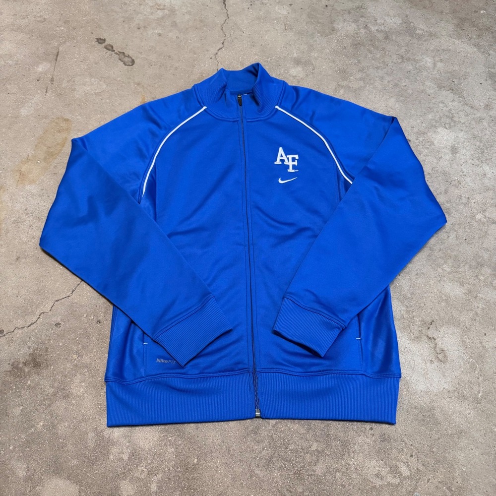 Y2K Nike Track Jacket Mens Small Blue Air Force AF NikeFIT Full Zip F8RGP
